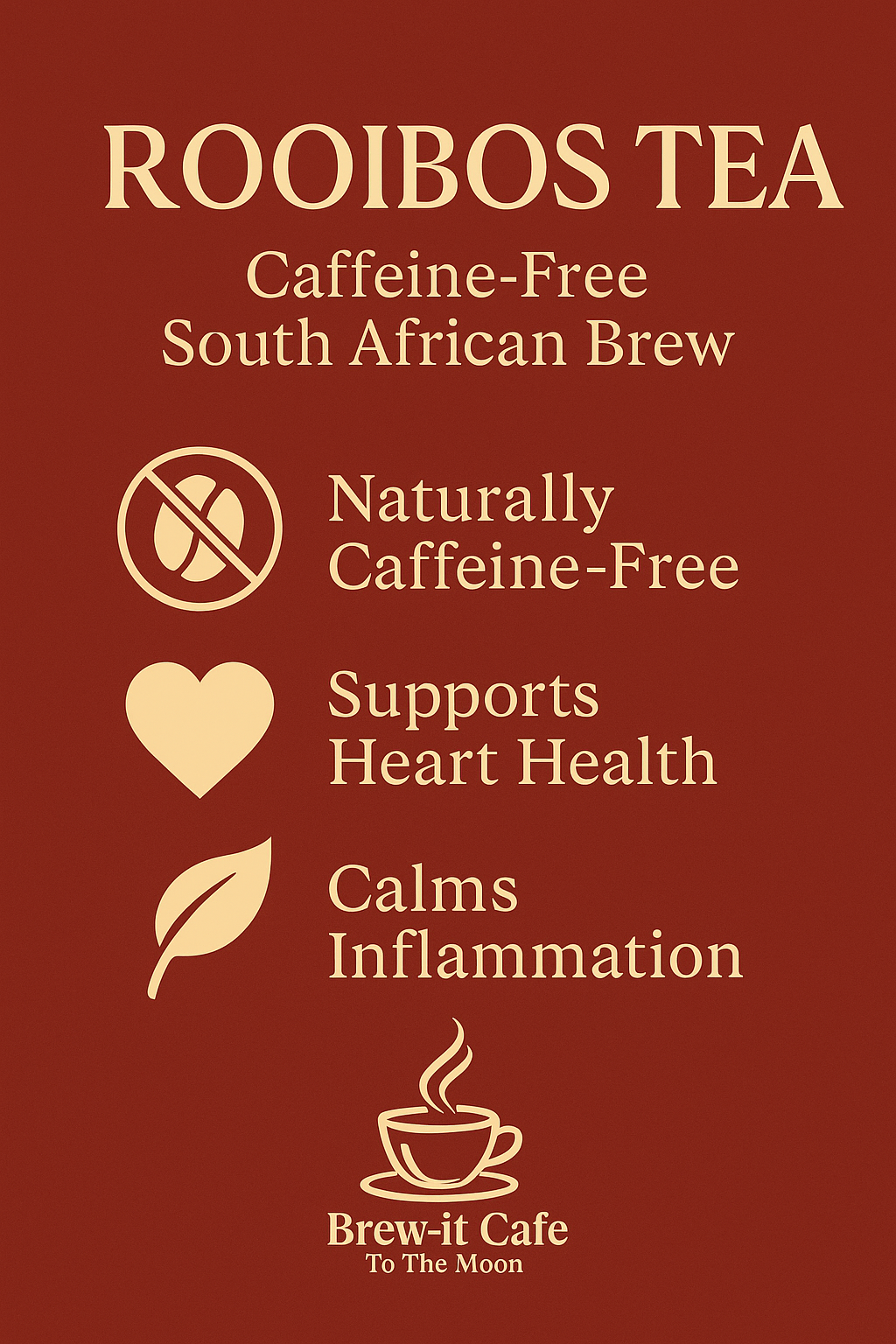 Brew-itCafe Rooibos tea caffeine-free with benefits for heart health and inflammation support